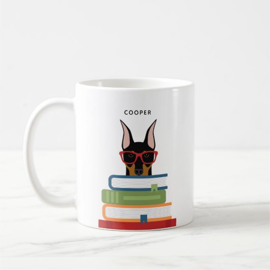 (犬)ドーベルマン・ピンシェルマグス コーヒーマグカップ (左)