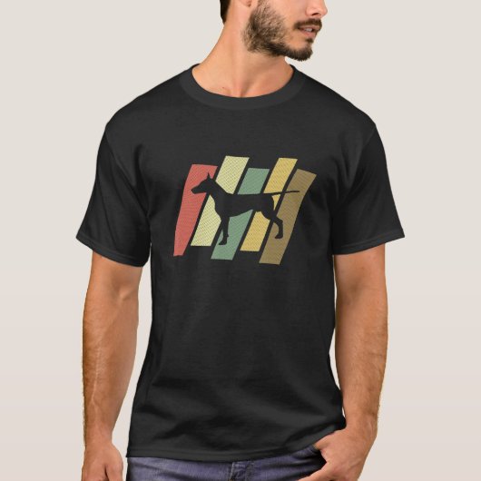 (犬)ドーベルマン・ピンシェルレトロ犬 Tシャツ (正面)