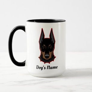 (犬)ドーベルマン・ピンシェル名の追加ギフトコーヒーマグ マグカップ