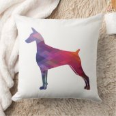 （犬）ドーベルマン・ピンシェル幾何学模様（紫） クッション (ブランケット)