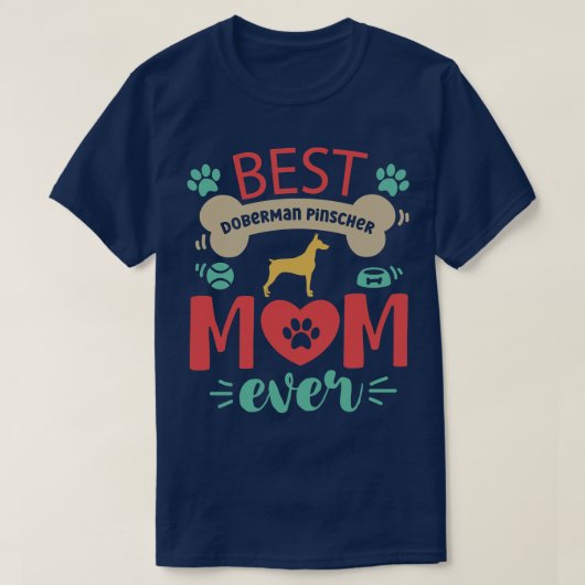 (犬)ドーベルマン・ピンシェル母 Tシャツ (デザイン正面)
