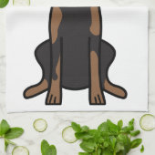 （犬）ドーベルマン・ピンシェル犬の漫画 キッチンタオル (折り畳み)