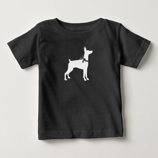 （犬）ドーベルマン・ピンシェル犬の赤ちゃんシャワー ベビーTシャツ (正面)