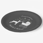 （犬）ドーベルマン・ピンシェル犬の赤ちゃんシャワー ペーパープレート (アングル)
