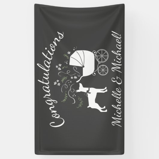 （犬）ドーベルマン・ピンシェル犬の赤ちゃんシャワー 横断幕 (縦)