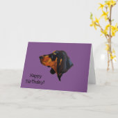 （犬）ドーベルマン・ピンシェル犬 カード (黄色い花)