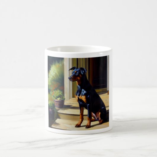 (犬)ドーベルマン・ピンシェル犬 コーヒーマグカップ (中央)