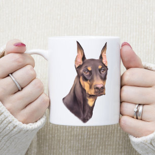 (犬)ドーベルマン・ピンシェル犬 コーヒーマグカップ