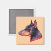 (犬)ドーベルマン・ピンシェル犬 マグネット (正面/裏面)