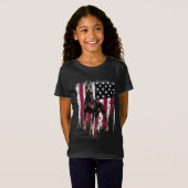 （犬）ドーベルマン・ピンシェル米国国旗素晴らし Tシャツ (正面フル)