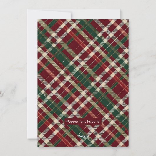 （犬）ドーベルマン・ピンシェル素朴クリスマスペットポートレート シーズンカード (裏面)