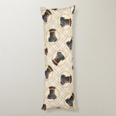 (犬)ドーベルマン・ピンシェル絵を描のドーベルマン(犬)の未切り出しドッグアート ボディピロー (裏面 (縦))