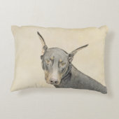 （犬）ドーベルマン・ピンシェル絵画ズ – オリジナルドッグアート アクセントクッション (裏面)