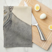 （犬）ドーベルマン・ピンシェル絵画ズ – オリジナルドッグアート キッチンタオル (四つ折り)