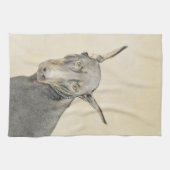 （犬）ドーベルマン・ピンシェル絵画ズ – オリジナルドッグアート キッチンタオル (横)