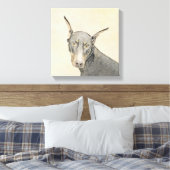 (犬)ドーベルマン・ピンシェル絵画ズ – オリジナルドッグアート キャンバスプリント (インサイチュ (寝室))