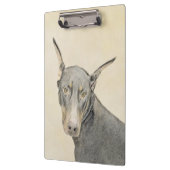 (犬)ドーベルマン・ピンシェル絵画ズ – オリジナルドッグアート クリップボード (左)