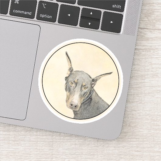 （犬）ドーベルマン・ピンシェル絵画ズ – オリジナルドッグアート シール (詳細)