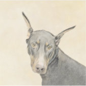 （犬）ドーベルマン・ピンシェル絵画ズ – オリジナルドッグアート シール (正面)