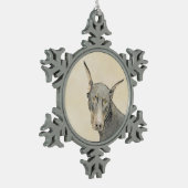 (犬)ドーベルマン・ピンシェル絵画ズ – オリジナルドッグアート スノーフレークピューターオーナメント (左)