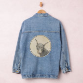 （犬）ドーベルマン・ピンシェル絵画ズ – オリジナルドッグアート デニムジャケット (ハンガー)