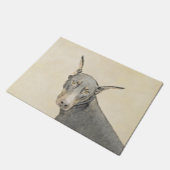 (犬)ドーベルマン・ピンシェル絵画ズ – オリジナルドッグアート ドアマット (アングル)