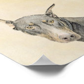 （犬）ドーベルマン・ピンシェル絵画ズ – オリジナルドッグアート ポスター (角)