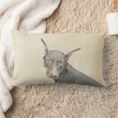 (犬)ドーベルマン・ピンシェル絵画ズ – オリジナルドッグアート ランバークッション (ブランケット)