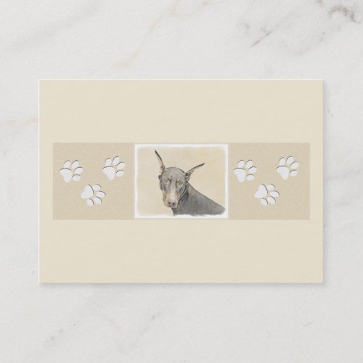 (犬)ドーベルマン・ピンシェル絵画ズ – オリジナルドッグアート 名刺 (裏面)