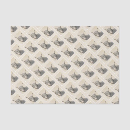 (犬)ドーベルマン・ピンシェル絵画ズ – オリジナルドッグアート 薄葉紙 (正面)