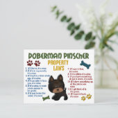 (犬)ドーベルマン・ピンシェル財産法4 ポストカード (スタンド正面)