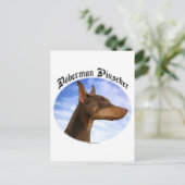 （犬）ドーベルマン・ピンシェル雲 ポストカード (スタンド正面)