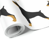 （犬）ドーベルマン・ピンシェル黒いおよび黄褐色のsilo.png ラッピングペーパー (ロールコーナー)