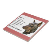 (犬)ドーベルマン・ピンシェル・アート・ラブ… タイル (側面)