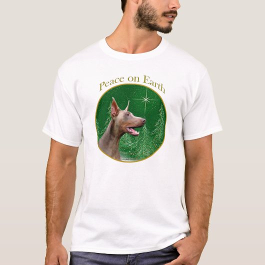 （犬）ドーベルマン・ピンシェル（イザベラ）平和 Tシャツ (正面)
