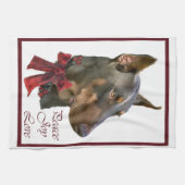 (犬)ドーベルマン・ピンシェル キッチンタオル (横)