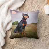 （犬）ドーベルマン・ピンシェル クッション (ブランケット)