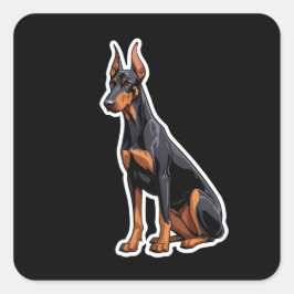 （犬）ドーベルマン・ピンシェル スクエアシール