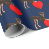 （犬）ドーベルマン・ピンシェル(ハートタイル模様) ラッピングペーパー (ロールコーナー)