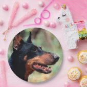 （犬）ドーベルマン・ピンシェル ペーパープレート (パーティー)