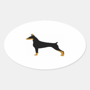 （犬）ドーベルマン・ピンシェル 楕円形シール