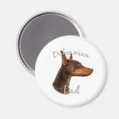 （犬）ドーベルマン・ピンシェル（赤）パパ2 マグネット (正面/裏面)