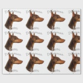 (犬)ドーベルマン・ピンシェル(赤)母2 ラッピングペーパー (フラット)