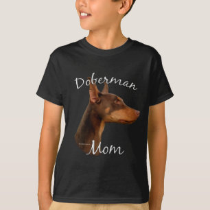 (犬)ドーベルマン・ピンシェル(赤)母2 Tシャツ