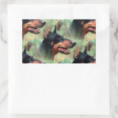 （犬）ドーベルマン・ピンシェル 長方形シール (バッグ)