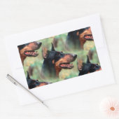 （犬）ドーベルマン・ピンシェル 長方形シール (封筒)