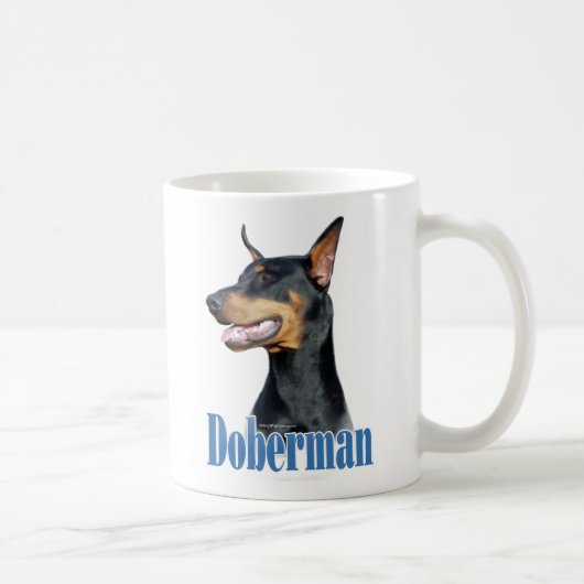 (犬)ドーベルマン・ピンシェル(黒)名 コーヒーマグカップ (右)