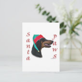 （犬）ドーベルマン・ピンシェル(blk)サンタポーズ シーズンポストカード (スタンド正面)