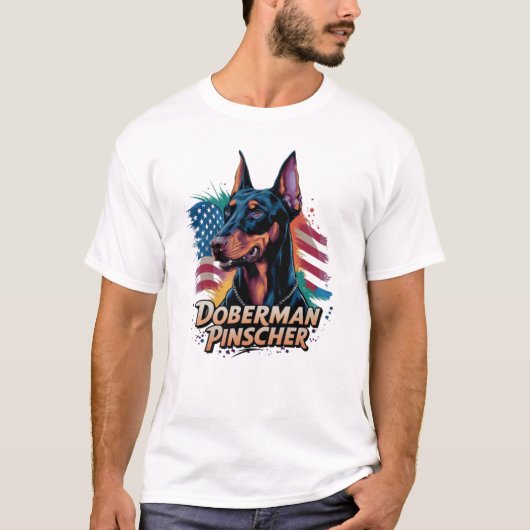 (犬)ドーベルマン・ピンシェル Tシャツ (正面)