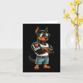 (犬)ドーベルマン・ピンシェルIラブパパおもしろい犬タトゥー カード (黄色い花)